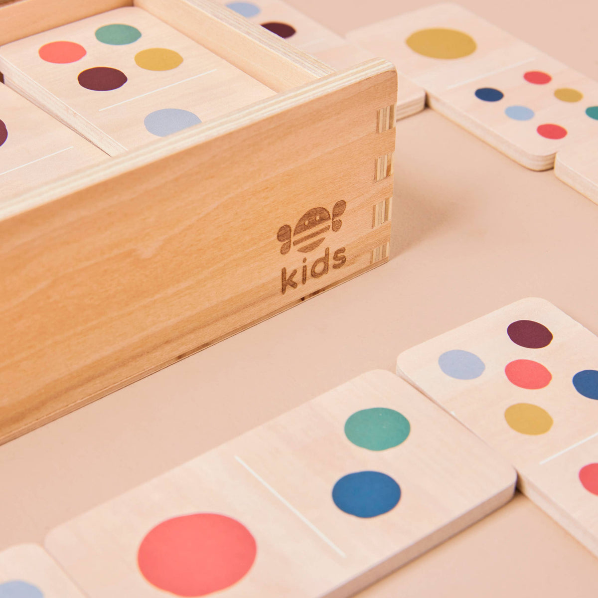 Wooden Dominoes Set - Rainbow - Storage Box