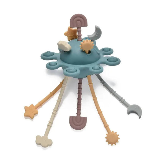 Silicone Pull-Through Toy — Five Weather Cords and Pop Buttons
