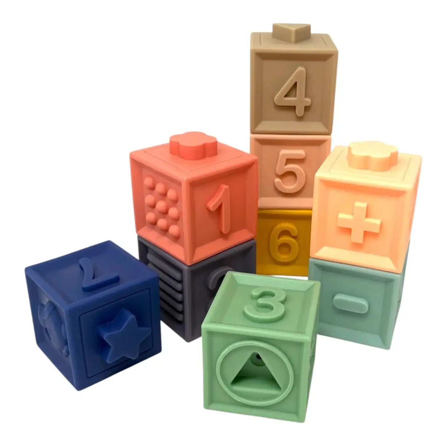 Silicone Baby Blocks — 12 Animals, Soft Stacking Set