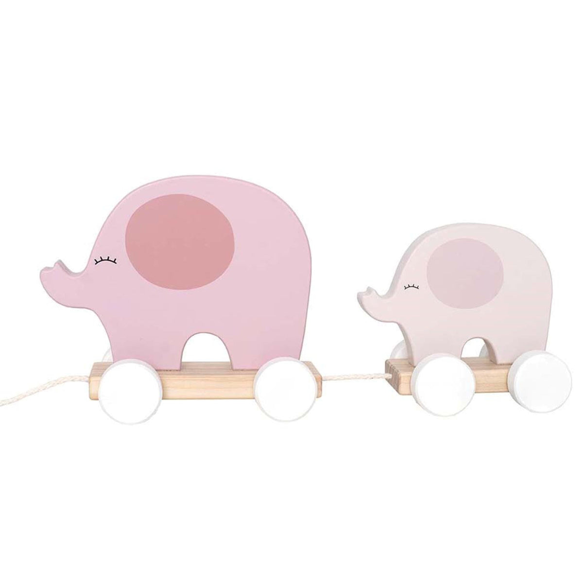 Wooden Pull Along Elephant Toy - Grey